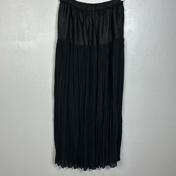 Positive Attitude Vintage Elastic Waist Pleated High Rise Maxi Skirt Size S/M - Picture 3 of 6